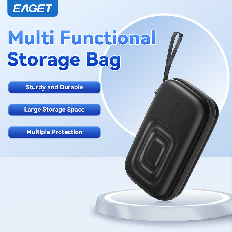 EAGET Hard EVA Portable Storage Box, Shockproof External HDD Storage Bag, Multiple Protection - Office Equipment Cable Organizer, Portable Electronic Storage Box