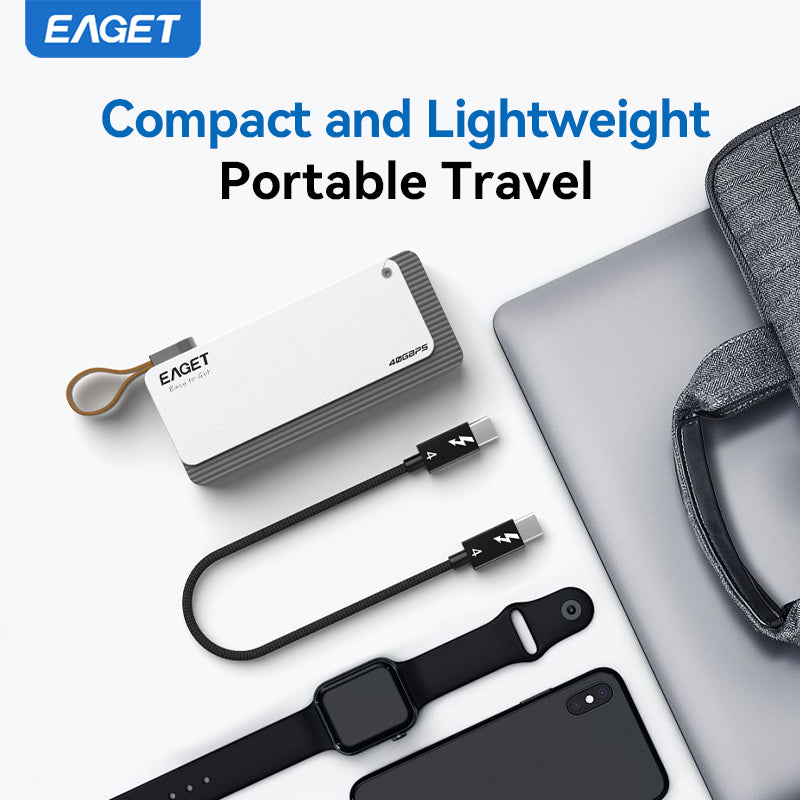 Eaget 40Gbps JHL7440 M.2 NVMe SSD Enclosure | Compatible with Thunderbolt 4/3, USB 4.0/3.2/3.1, suitable for 2280 B+M M-Key SSD