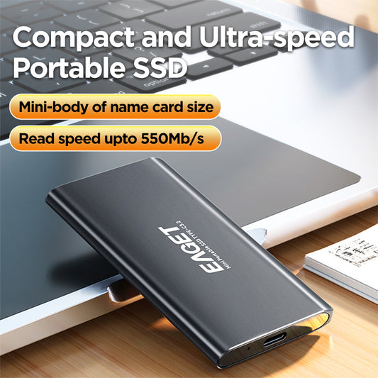 EAGET 256GB/1TB Dual-interface Data Cable To-C/To-A Portable High Speed Mobile Solid State Drive, Large Storage, Computer External Solid State Drive, Data Storage Expansion Backup