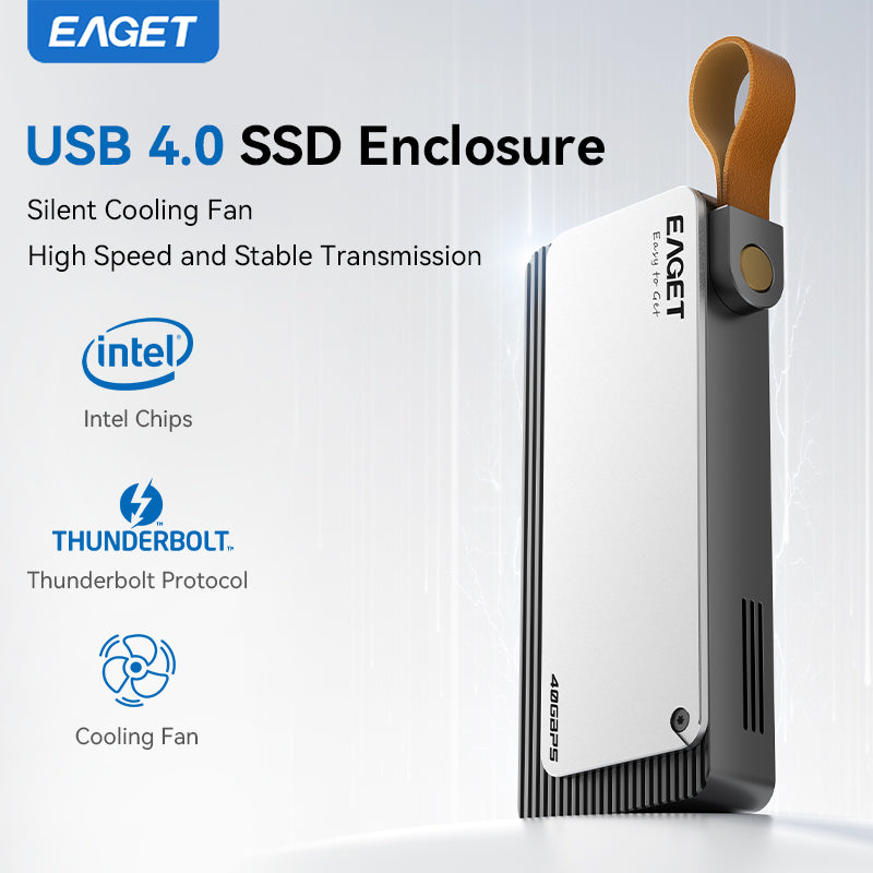 Eaget 40Gbps JHL7440 M.2 NVMe SSD Enclosure | Compatible with Thunderbolt 4/3, USB 4.0/3.2/3.1, suitable for 2280 B+M M-Key SSD