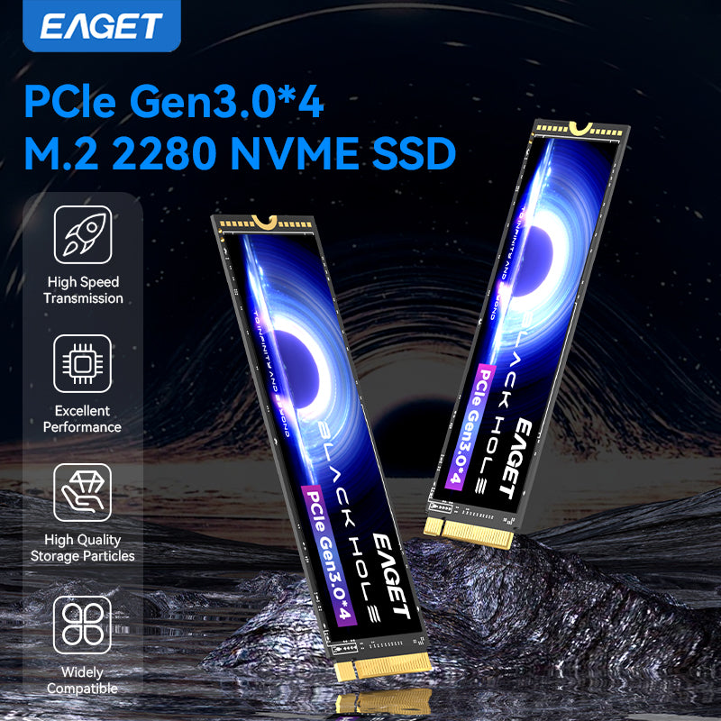 EAGET M.2 NVME SSD, 1TB/512GB/256GB M.2 2280 PCIE 3.0x4 Solid State Drive, Reading Speed up to 3500MB/s, internal Hard Disk For Desktops, Gaming Laptops, And Ultrabooks