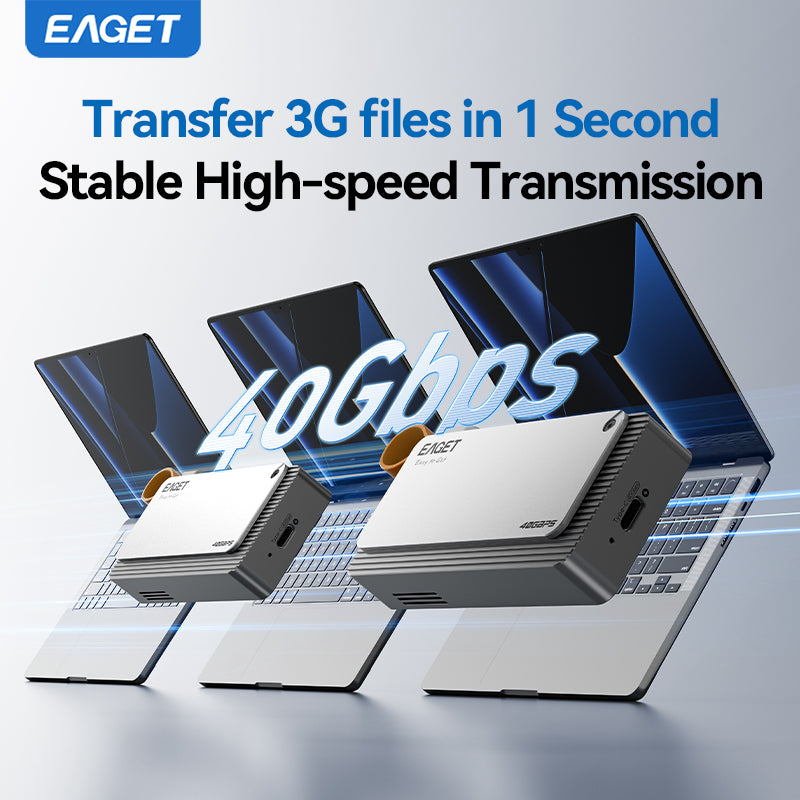 Eaget 40Gbps JHL7440 M.2 NVMe SSD Enclosure | Compatible with Thunderbolt 4/3, USB 4.0/3.2/3.1, suitable for 2280 B+M M-Key SSD