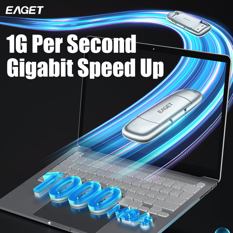 EAGET 512GB/1TB External SSD Solid State, USB 3.2 Type-C Flash Drive Disk, 1000MB/S Superior Ultra-speed Pen Drive
