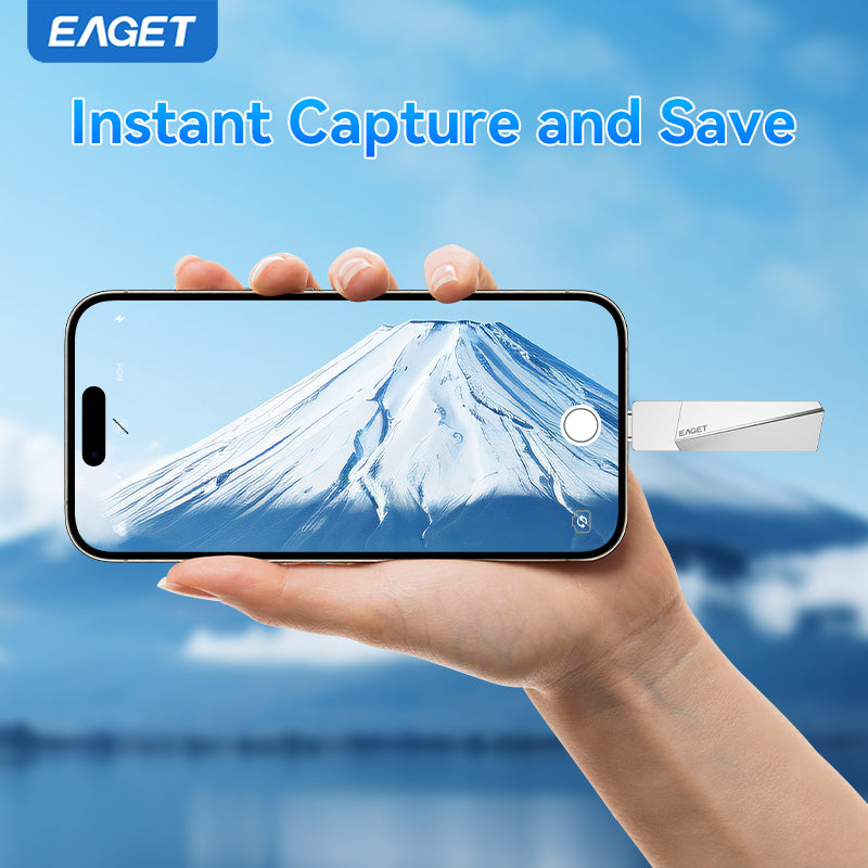 EAGET Dual-interface USB 3.2 Gen 2 to Type-C Solid State Flash Drive - High-Speed Portable External Hard Drive for iPhone 15/16/PS4/ Android Phone/ Tablet/ Windows