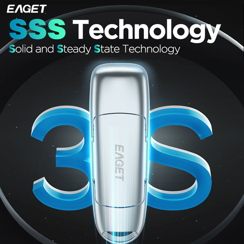 EAGET 512GB/1TB External SSD Solid State, USB 3.2 Type-C Flash Drive Disk, 1000MB/S Superior Ultra-speed Pen Drive