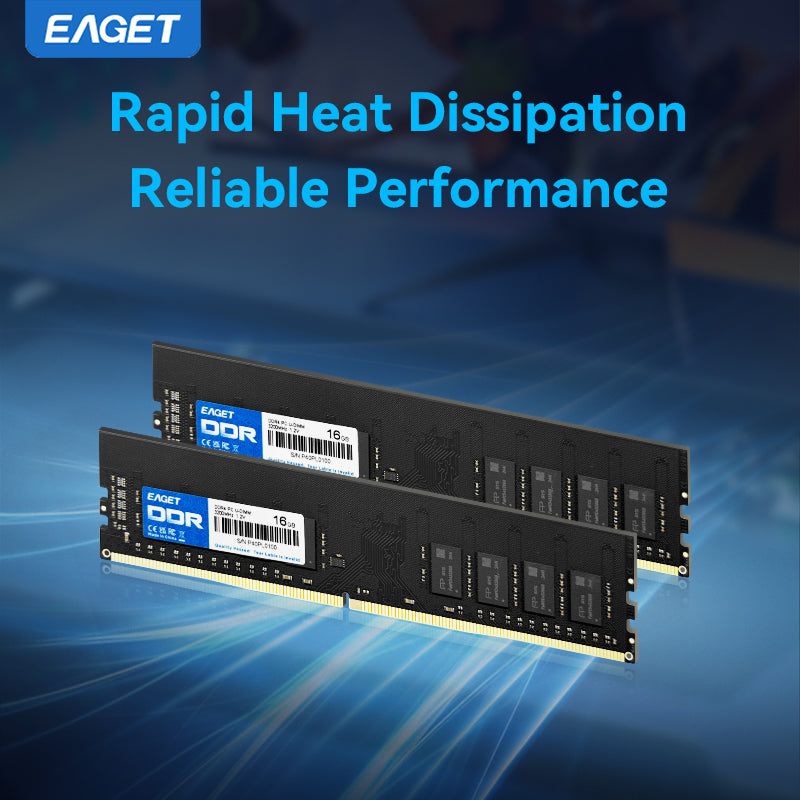 EAGET High-Performance DDR4 16GB/8GB 3200MHz 1.2V UDIMM RAM, Desktop PC Computer Memory RAM Module Upgrade, Low Latency, Stable Operation for Gaming & Work, High-Speed Storage Module | Computer Hardware Internal Component