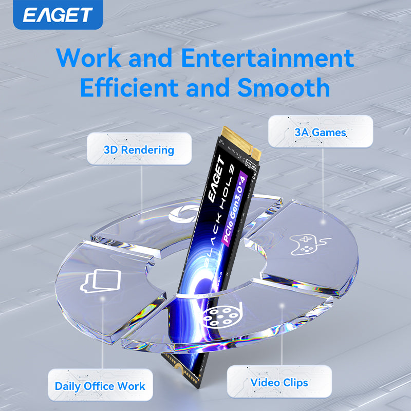EAGET M.2 NVME SSD, 1TB/512GB/256GB M.2 2280 PCIE 3.0x4 Solid State Drive, Reading Speed up to 3500MB/s, internal Hard Disk For Desktops, Gaming Laptops, And Ultrabooks