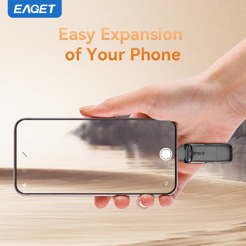 EAGET Dual-interface USB 3.2 Gen 2 to Type-C Solid State Flash Drive - Up to 560MB/S Read Speed, Compact size, All-metal Shell, Strong and Durable
