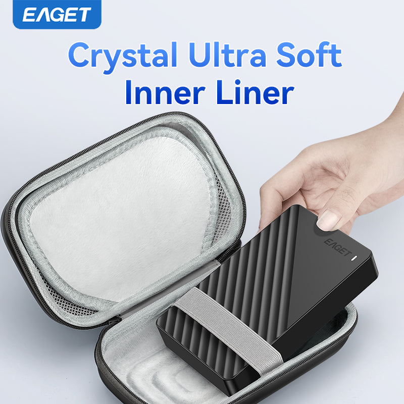 EAGET Hard EVA Portable Storage Box, Shockproof External HDD Storage Bag, Multiple Protection - Office Equipment Cable Organizer, Portable Electronic Storage Box