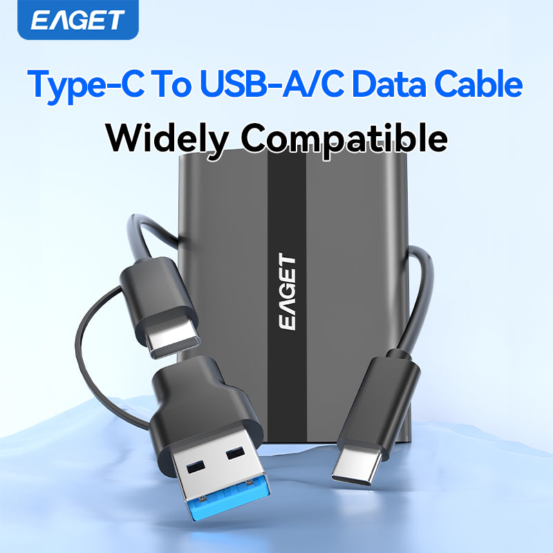 EAGET Portable Solid State Drive, 120GB/240GB/480GB/1TB/2TB High-Speed External Solid State Drive, USB3.2 Type-C SSD Hard Drive for iPhone 16/15/Pro, PS4, PC, MAC, TV, Tablet