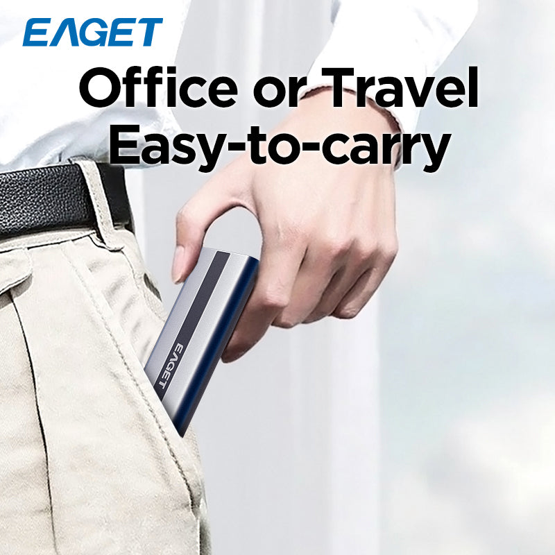 EAGET Portable Solid State Drives, 512G/1TB/2TB PSSD Type-c USB3.2 Read Speeds Up to 560MB/s, External Hard Drive Compatible Cell Phone Laptop