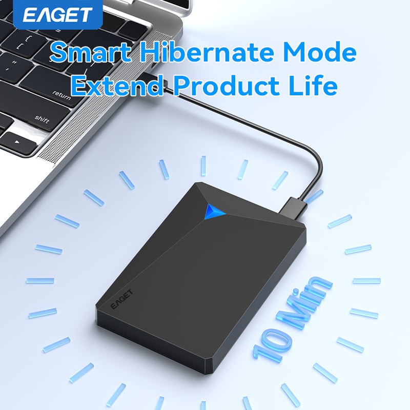 EAGET Portable External Hard Drive, Micro-B to Type-C/USB-A Mechanical Hard Drive Plug and Play USB 3.0 HDD Compatible with Mobile Phone, PS4, PC, Laptop, TV/File/Video Quick Save Fast Transmission