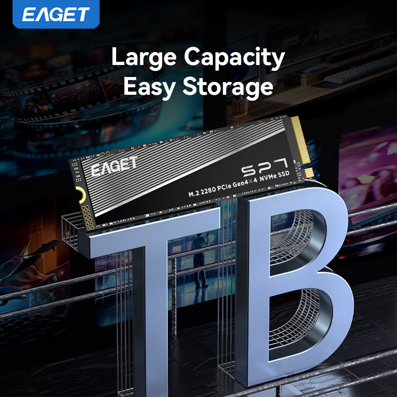 EAGET SSD M2 2280 NVME 1TB/2TB/4TB M.2 PCIe4.0x4 Internal Solid State Drives Hard Disk for Laptop Desktop