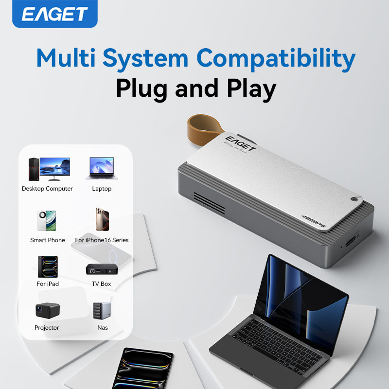Eaget 40Gbps JHL7440 M.2 NVMe SSD Enclosure | Compatible with Thunderbolt 4/3, USB 4.0/3.2/3.1, suitable for 2280 B+M M-Key SSD