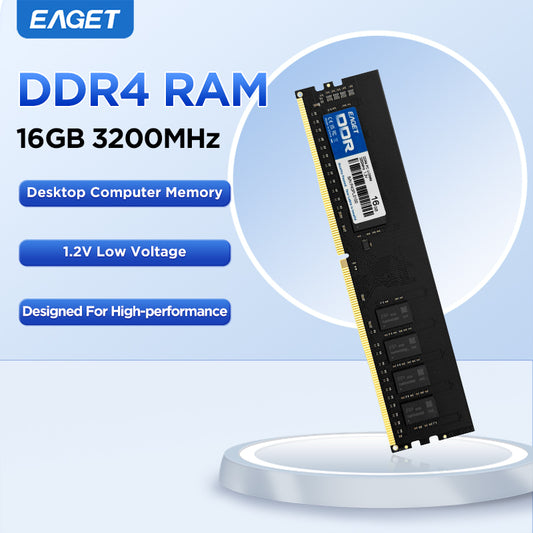 EAGET High-Performance DDR4 16GB/8GB 3200MHz 1.2V UDIMM RAM, Desktop PC Computer Memory RAM Module Upgrade, Low Latency, Stable Operation for Gaming & Work, High-Speed Storage Module | Computer Hardware Internal Component