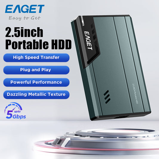 EAGET 500GB/1TB Portable High Speed Mobile Hard Drive, 2.5" USB 3.0 HDD, Computer External Mechanical Hard Drive, Large Storage, Plug And Play, Quick Save Fast Transmission
