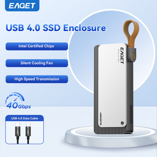 Eaget 40Gbps JHL7440 M.2 NVMe SSD Enclosure |  Compatible with Thunderbolt 4/3, USB 4.0/3.2/3.1, suitable for 2280 B+M M-Key SSD