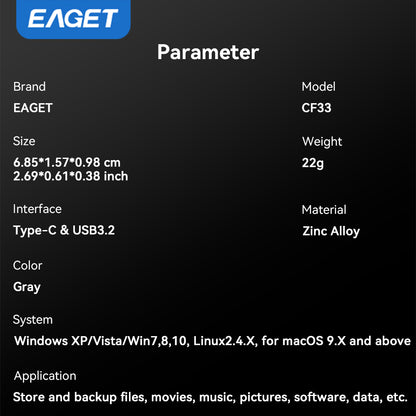 2-in-1 360° rotates USB3.2 Memory Stick, USB-A to Typc-C Flash Drive OTG Metal U Disk, High Speed Memory Stick Pen Drive 32GB/64GB128GB/256GB/512GB/1TB