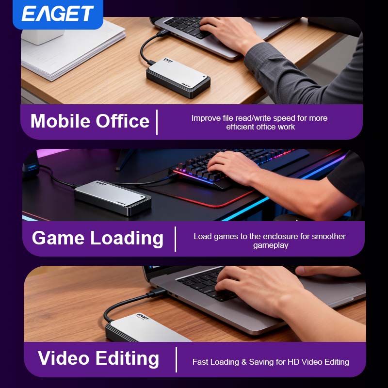 M.2 NVMe SSD 80Gbps Enclosure, Intel JHL9480, Three-Chip Solution, Intelligent Cooling System, Compatible with Thunderbolt 5/ 4/ 3 and USB 4.0 V2.0/ USB 4.0/ 3.2/ 3.1/ 3.0