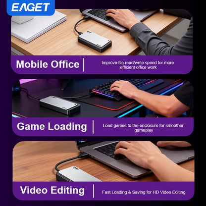 M.2 NVMe SSD 80Gbps Enclosure, Intel JHL9480, Three-Chip Solution, Intelligent Cooling System, Compatible with Thunderbolt 5/ 4/ 3 and USB 4.0 V2.0/ USB 4.0/ 3.2/ 3.1/ 3.0