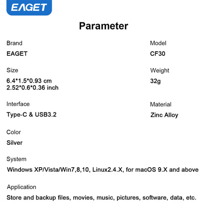 2-in-1 USB-A to Typc-C USB3.2 Flash Drive OTG Metal U Disk, 360° rotates USB Memory Stick, 32GB/64GB128GB/256GB/512GB/1TB High Speed Memory Stick Pen Drive
