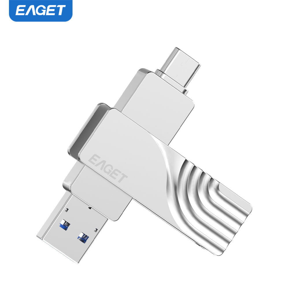 2-in-1 USB-A to Typc-C USB3.2 Flash Drive OTG Metal U Disk, 360° rotates USB Memory Stick, 32GB/64GB128GB/256GB/512GB/1TB High Speed Memory Stick Pen Drive