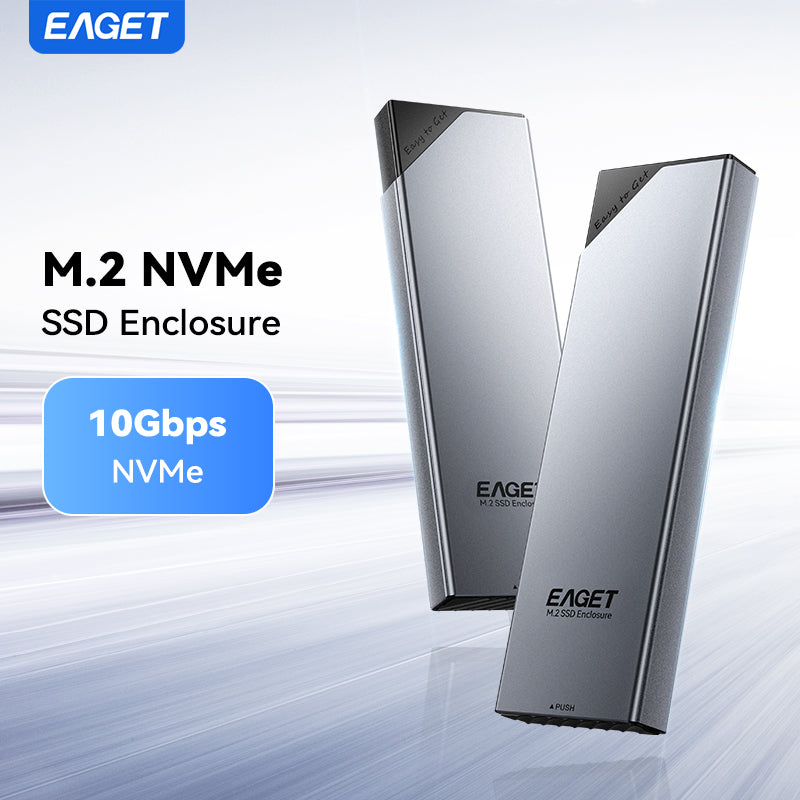 NVME SATA M.2 SSD Enclosure Adapter, USB 3.2 Gen 2 (10 Gbps) for NVME PCI-E SATA M-Key/(B+M) Key Solid State Drives External Enclosure Made of Aluminum, Supporting UASP Trim for Ssds of Sizes 2230/2242/2260/2280