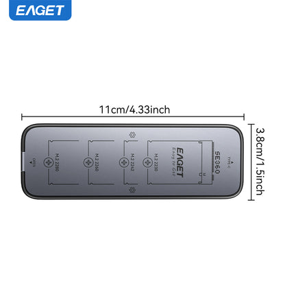 NVME & SATA M.2 SSD Enclosure Adapter, USB 3.2 Gen 2 (10 Gbps) to NVME PCIe SATA M-Key/(B+M) Key SSD External Enclosure Aluminum, Compatible with SSD 2230/2242/2260/2280