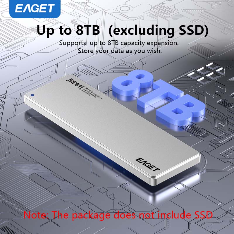 Ultra-thin SSD Enclosure | 6mm Thick, NVMe M.2 Adapter, Supports NVMe Interface Only, USB 3.2 Gen 2 (10 Gbps), Suitable for 2230/ 2242/ 2260/ 2280 Form Factor SSDs, Aluminum Alloy,  without SSD