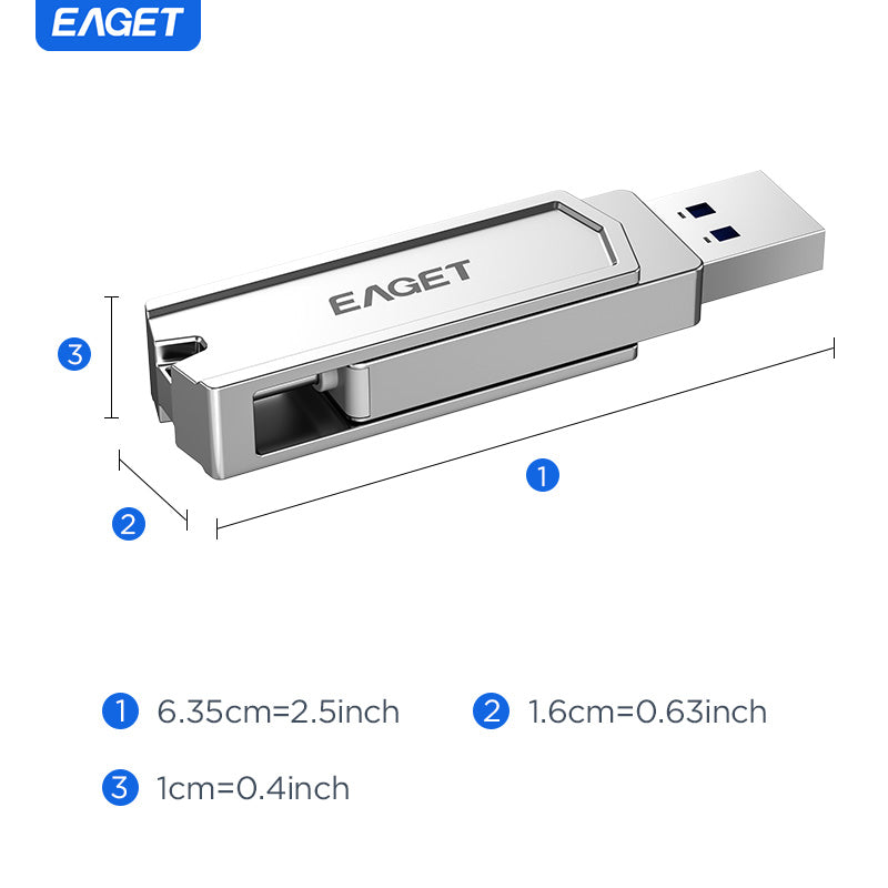 2-in-1 USB3.2 Flash Drive OTG Metal U Disk, 360° rotates USB Memory Stick, 32GB/64GB128GB/256GB/512GB/1TB High Speed Memory Stick Pen Drive, USB-A Or Typc-C Flash Drive Disk