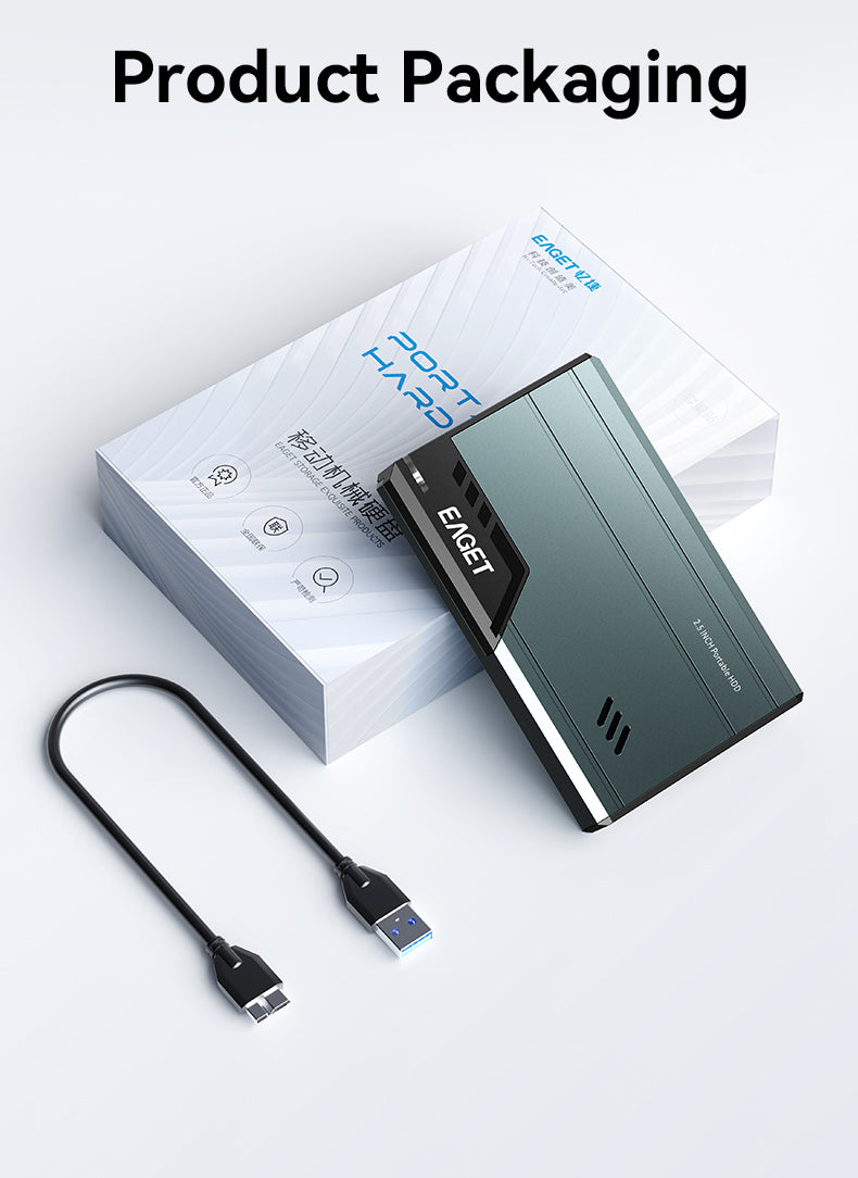 EAGET 500GB/1TB Portable High Speed Mobile Hard Drive, 2.5" USB 3.0 HDD, Computer External Mechanical Hard Drive, Large Storage, Plug And Play, Quick Save Fast Transmission