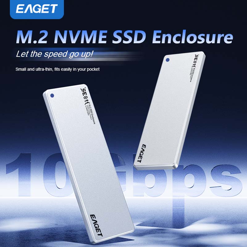 Ultra-thin SSD Enclosure | 6mm Thick, NVMe M.2 Adapter, Supports NVMe Interface Only, USB 3.2 Gen 2 (10 Gbps), Suitable for 2230/ 2242/ 2260/ 2280 Form Factor SSDs, Aluminum Alloy,  without SSD