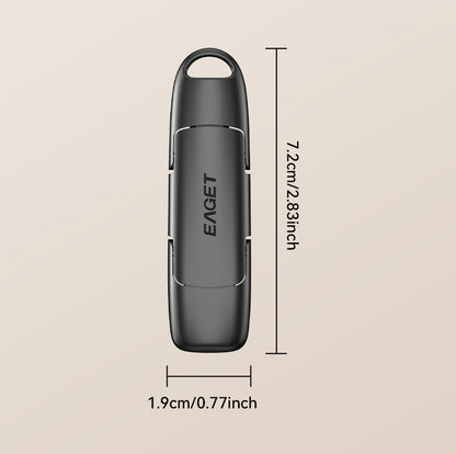 EAGET Dual-interface USB 3.2 Gen 2 to Type-C Solid State Flash Drive - Up to 560MB/S Read Speed, Compact size, All-metal Shell, Strong and Durable