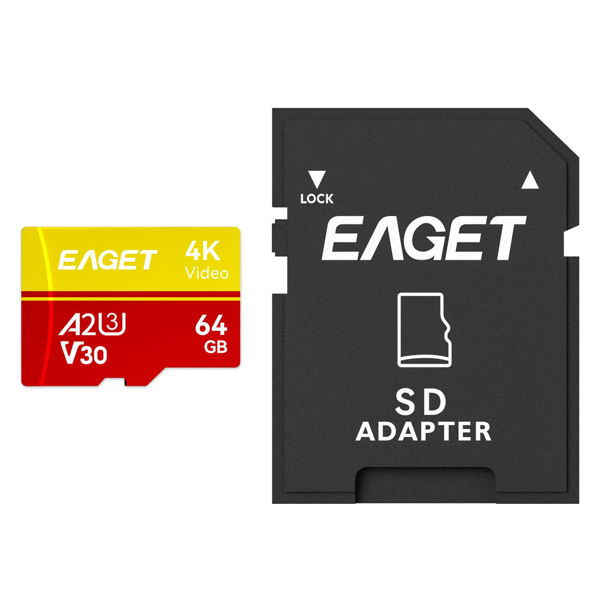 Micro SD Memory Card, A2 U3 V30, 64GB/128GB/256GB/512GB, Up to 160/100MB/s Read/Write, 4K UHD, UHS-I