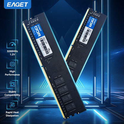 EAGET High-Performance DDR4 16GB/8GB 3200MHz 1.2V UDIMM RAM, Desktop PC Computer Memory RAM Module Upgrade, Low Latency, Stable Operation for Gaming & Work, High-Speed Storage Module | Computer Hardware Internal Component