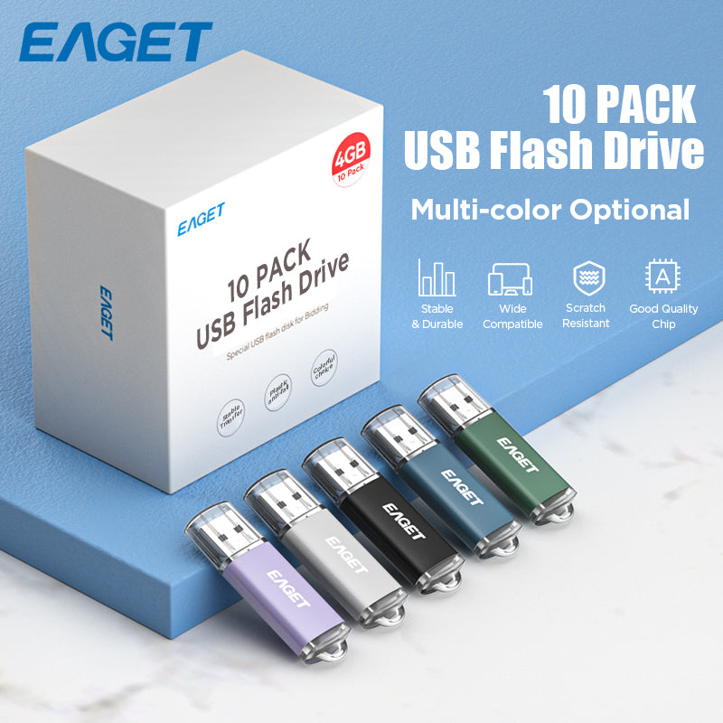 10pcs USB 2.0 colorful 4GB Flash Drive - High-Speed Portable Keychain Flash Pen Drive, Durable USB Memory Stick