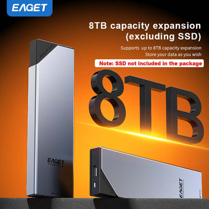 NVME SATA M.2 SSD Enclosure Adapter, USB 3.2 Gen 2 (10 Gbps) for NVME PCI-E SATA M-Key/(B+M) Key Solid State Drives External Enclosure Made of Aluminum, Supporting UASP Trim for Ssds of Sizes 2230/2242/2260/2280