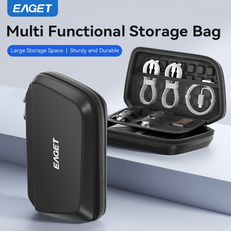 EAGET Hard Portable Storage Box, Shockproof Storage Bag, Large Storage Space, Multiple Protection, Portable Electronic Storage Box, Multi Functional Storage Bag