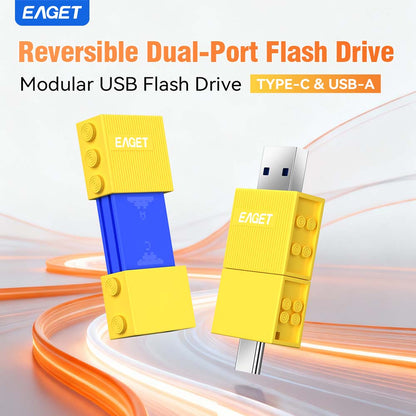 USB 3.2 Flash Drive 150Mb/S, Dual USB-A And Type-C, Thumb Drive Photo Stick, Push-Pull Design, 32/64/128/256GB Optional