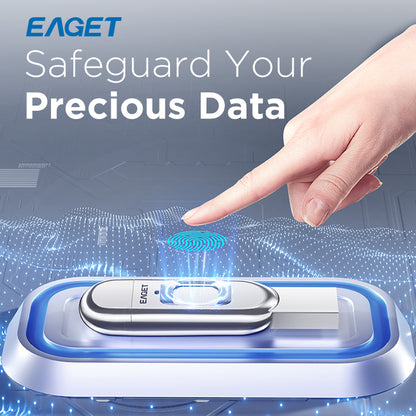 EAGET Fingerprint Encryption USB3.2 to Type-C Dual-interface Flash Drive, Public & Secure Disk Storage