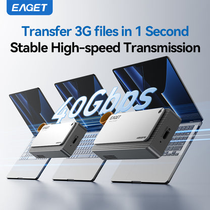 Eaget 40Gbps JHL7440 M.2 NVMe SSD Enclosure |  Compatible with Thunderbolt 4/3, USB 4.0/3.2/3.1, suitable for 2280 B+M M-Key SSD