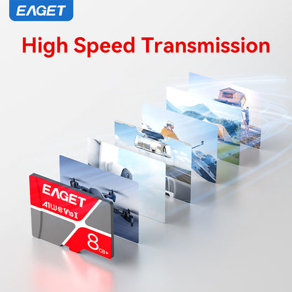 High-Speed Memory Card - Red and Gray, U3 Class 10, 8GB/16GB/32GB/64GB Options - for Smartphones, Tablets and Security Cameras, Device Memory Expansion