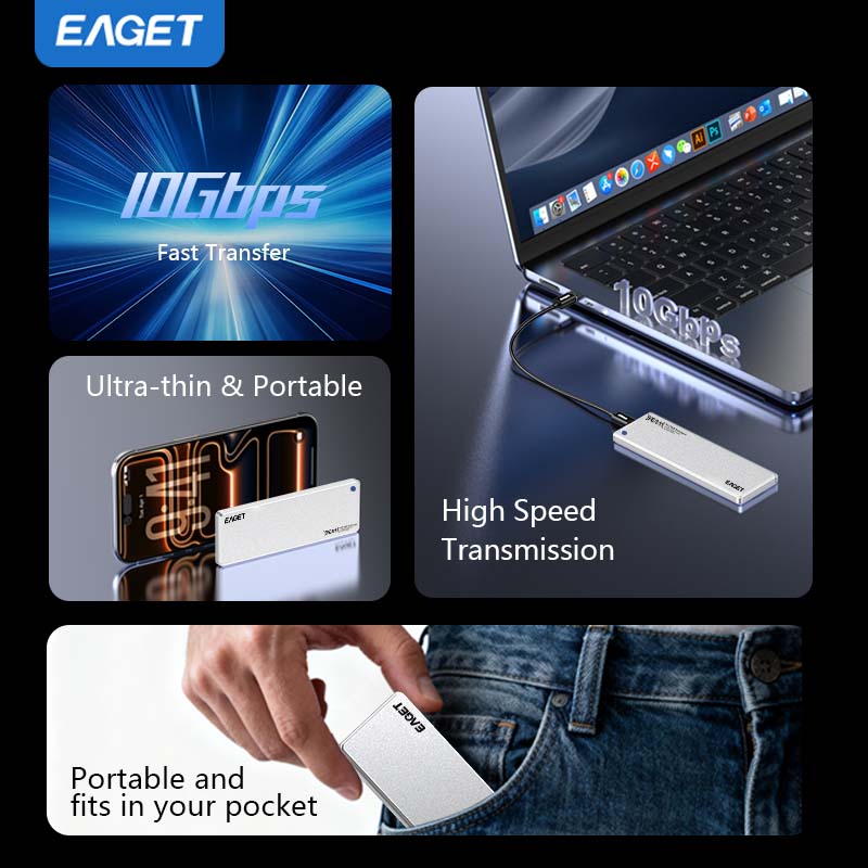 Ultra-thin SSD Enclosure | 6mm Thick, NVMe M.2 Adapter, Supports NVMe Interface Only, USB 3.2 Gen 2 (10 Gbps), Suitable for 2230/ 2242/ 2260/ 2280 Form Factor SSDs, Aluminum Alloy,  without SSD