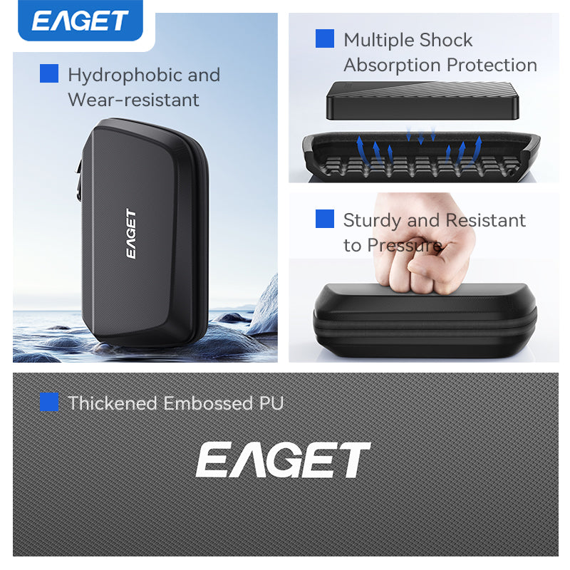 EAGET Hard Portable Storage Box, Shockproof Storage Bag, Large Storage Space, Multiple Protection, Portable Electronic Storage Box, Multi Functional Storage Bag