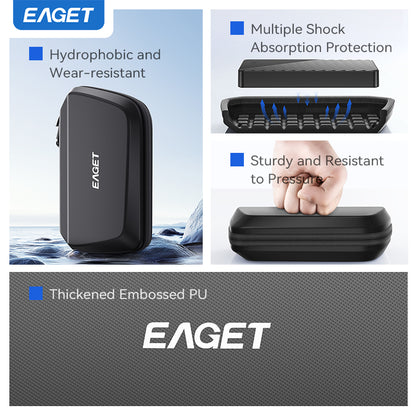 EAGET Hard Portable Storage Box, Shockproof Storage Bag, Large Storage Space, Multiple Protection, Portable Electronic Storage Box, Multi Functional Storage Bag