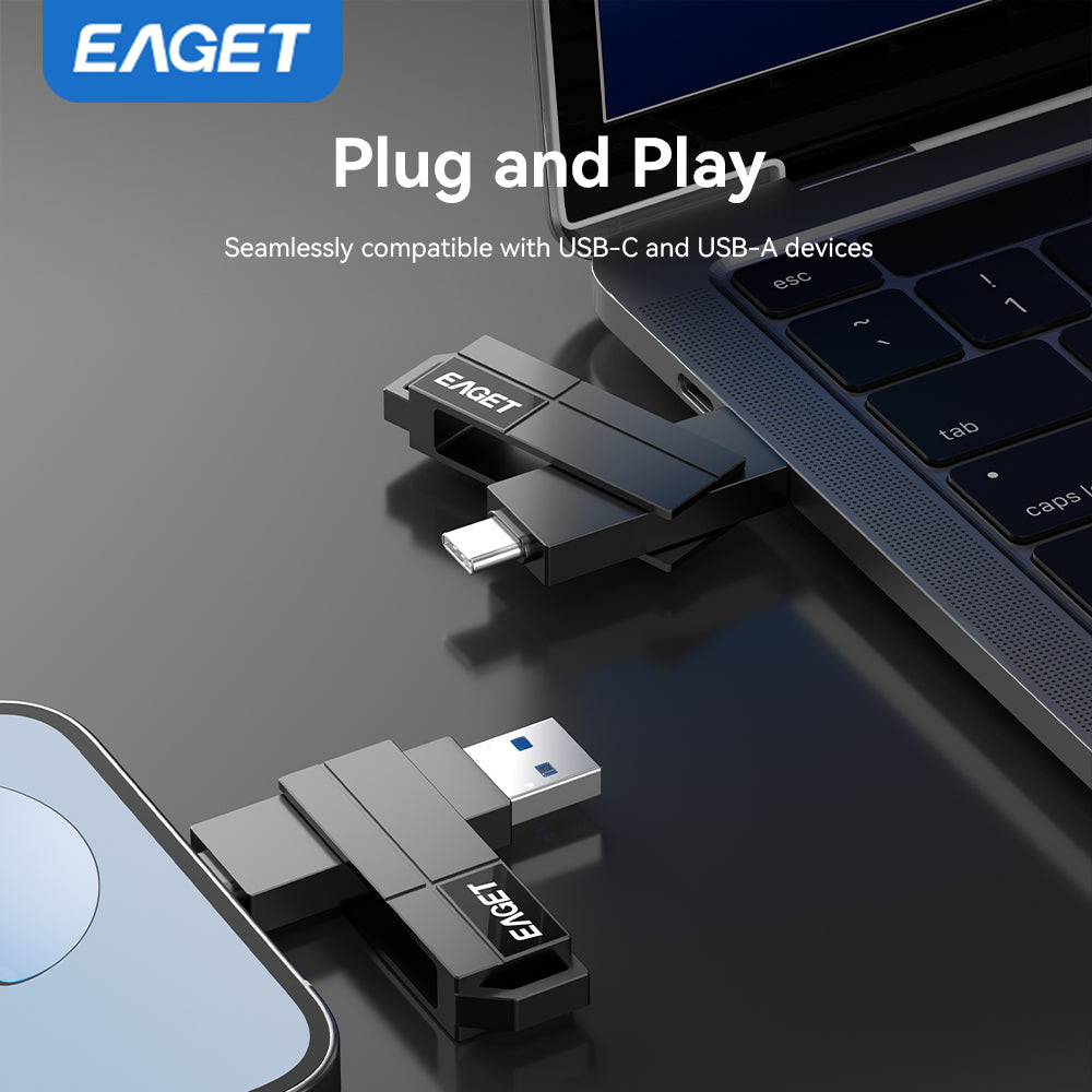 2-in-1 360° rotates USB3.2 Memory Stick, USB-A to Typc-C Flash Drive OTG Metal U Disk, High Speed Memory Stick Pen Drive 32GB/64GB128GB/256GB/512GB/1TB