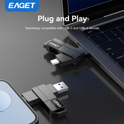 2-in-1 360° rotates USB3.2 Memory Stick, USB-A to Typc-C Flash Drive OTG Metal U Disk, High Speed Memory Stick Pen Drive 32GB/64GB128GB/256GB/512GB/1TB