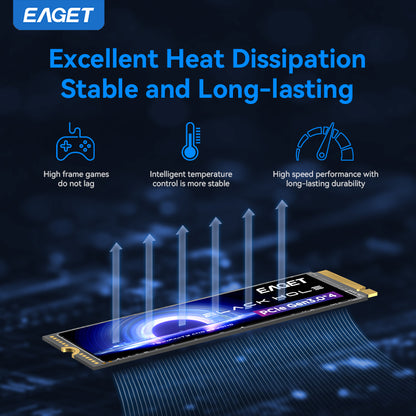 EAGET M.2 NVME SSD, 1TB/512GB/256GB M.2 2280 PCIE 3.0x4 Solid State Drive, Reading Speed up to 3500MB/s, internal Hard Disk For Desktops, Gaming Laptops, And Ultrabooks