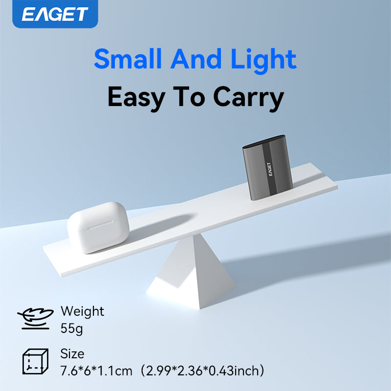 EAGET Portable Solid State Drive, 120GB/240GB/480GB/1TB/2TB High-Speed External Solid State Drive, USB3.2 Type-C SSD Hard Drive for iPhone 16/15/Pro, PS4, PC, MAC, TV, Tablet