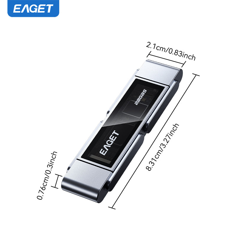 1TB/512GB Solid-State Flash Drive, USB3.2 to Type-C Dual-interface, 20Gbps High Speed Transmission